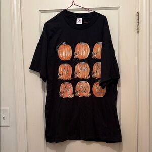 Delta Black Tee with Orange Pumpkin Design
